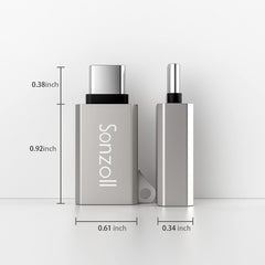 Adaptador USB C macho a USB hembra (paquete de 2) para MacBook Pro/Air, iPad, Samsung Galaxy , etc. Marca Sonzoll.