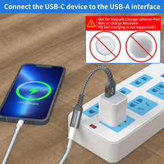 Adaptador USB C hembra a USB macho (paquete de 1 unidad), convertidor de cable de carga tipo C a USB A