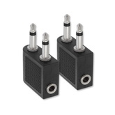 Set de 2 Adaptadores Jack de avión de audio dual de 0.138 in macho a 0.138 in hembra, adaptador de audio estéreo para auriculares (de vuelo, de avión, de aerolínea)