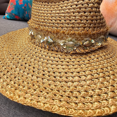 Sombrero Genuino de Diseñador Eric Javits NY - Ariela - Color Mix Natural.