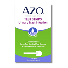 AZO Tiras de prueba caseras para detectar infecciones en el tracto urinario.