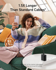 Fuente de Poder Cargador Anker de 25W USB-C Carga Rapida Paquete de 2 Unidades Cable de 5 Pies