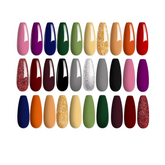 Esmaltes de uñas en gel marca Beetles, Colección Gemstone Party, variedad de colores en tonos color: rojo, morado, azul, y más. Presentación bote de 5 ml. (0.17 onzas cada botella) UV LED.