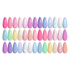 Esmaltes de uñas en gel marca Beetles, Colección Dreamland Unicorn, variedad de colores en tonos pastel: color rosa, morado, perla, azul pastel, brillante, verde camaleón, y más. Presentación bote de 5 ml. (0.17 onzas cada botella) UV LED.