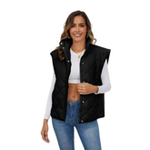 Chaleco Acolchado de Invierno Para Mujer Con Cuello Alto Con Cremallera Sin Mangas Ligero Abrigo Yimoon - Talla S