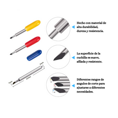 Set de 10 cuchillas de corte de repuesto para Cricut Explore Air 2/Air 3/Maker/Maker 3/Expression, 6 cuchillas estándar de 45°, 2 cuchilla de punta fina de 30° y 2 cuchilla de corte profundo de 60º. Set de 10 cuchillas de repuesto para ploter de corte.