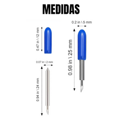 Set de 5 cuchillas de corte de repuesto para Cricut Explore Air 2/Air 3/Maker/Maker 3/Expression, 5 cuchillas de corte profundo de 60°. Set de 5 cuchillas de repuesto para ploter de corte.
