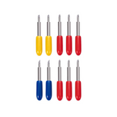 Set de 10 cuchillas de corte de repuesto para Cricut Explore Air 2/Air 3/Maker/Maker 3/Expression, 6 cuchillas estándar de 45°, 2 cuchilla de punta fina de 30° y 2 cuchilla de corte profundo de 60º. Set de 10 cuchillas de repuesto para ploter de corte.