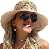 Sombrero de sol para mujer, marca FURTALK. Sombrero de fibra. Sombrero de playa con protección UPF UV. Sombrero plegable para viajes de verano.