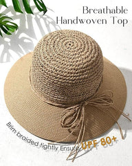 Sombrero de sol para mujer, marca FURTALK. Sombrero de fibra. Sombrero de playa con protección UPF UV. Sombrero plegable para viajes de verano.