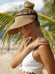 Visera solar para mujer, marca FURTALK, visera plegable de fibra para mujer, ideal para verano, para usar con cola de caballo, playa, viajes, actividades en el exterior. Con protección UPF 50+.