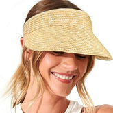 Visera ancha de fibra para mujer, marca FURTALK, con protección UV, visera de playa de verano, sombrero para usar con cola de caballo, enrollable, sombrero de sol para viajes.