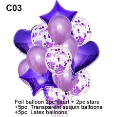 Set de Globos para Fiesta Multi Color - Set de 14 Piezas por Bolsa Disponible en Diferentes Colores -
