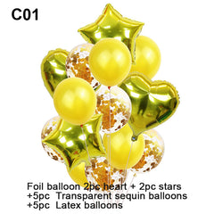 Set de Globos para Fiesta Multi Color - Set de 14 Piezas por Bolsa Disponible en Diferentes Colores -