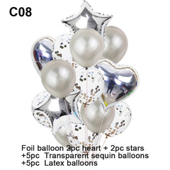 Set de Globos para Fiesta Multi Color - Set de 14 Piezas por Bolsa Disponible en Diferentes Colores -