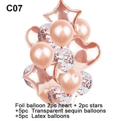 Set de Globos para Fiesta Multi Color - Set de 14 Piezas por Bolsa Disponible en Diferentes Colores -