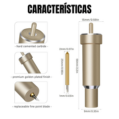 Carcasa (Housing) y Cuchilla de punta fina de alta calidad, compatible con Cricut Maker 3/Maker/Explore 3/Air 2/Air/One, incluye 1 cuchilla de punta fina.