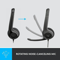 Audífonos / Auriculares Logitech USB H390 con Micrófono - Headphones Logitech H390. Auriculares ClearChat Comfort. Color Negro. Headsets unitalla.