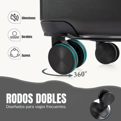 Equipaje para viajes con rodos, Maleta con ruedas rígidas con cerradura TSA. Equipaje ligero expandible con ruedas giratorias. Color Negro. Equipaje de 28 pulgadas.