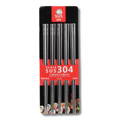 Palillos metálicos de acero inoxidable de alta calidad, reutilizables, aptos para lavavajillas, cuadrados, ligeros, antideslizantes, fáciles de usar, para el hogar, cocina, hotel, restaurante. Palillos Chinos. Palillos Coreanos.