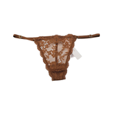 Thong Panty VS. Panti Victoria Secret para mujer. Color moca de encaje. Tanga.