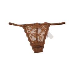 Thong Panty VS. Panti Victoria Secret para mujer. Color moca de encaje. Tanga.