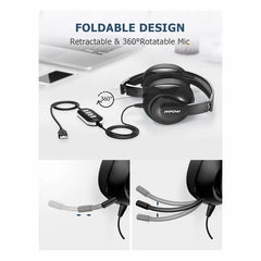 Audífonos / Auriculares Mpow USB con Micrófono - Headphones MPOW, Audio Wired. Sonido Estéreo Surround.
