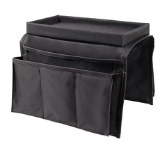 Organizador de reposabrazos - De 6 bolsillos con bandeja superior - Color negro