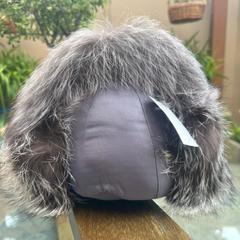Sombrero Genuino de Diseñador Eric Javits NY - Fur Ear Muffs (Orejeras) - Color Silver Fox.
