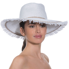 Sombrero Genuino de Diseñador Eric Javits NY - Havana - Color White Mix.
