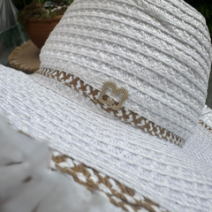 Sombrero Genuino de Diseñador Eric Javits NY - Havana - Color White Mix.