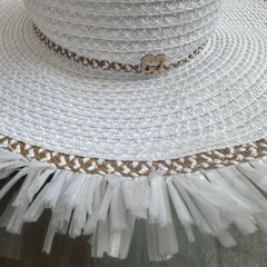 Sombrero Genuino de Diseñador Eric Javits NY - Havana - Color White Mix.