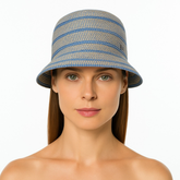 Sombrero Genuino de Diseñador Eric Javits NY - Kimi - Color Blue Mix.