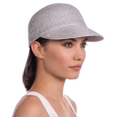 Sombrero Genuino de Diseñador Eric Javits NY - Mondo Cap - Color Plata.