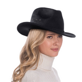 Sombrero Genuino de Diseñador Eric Javits NY - Stanwyck - Color negro.