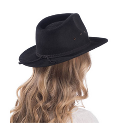 Sombrero Genuino de Diseñador Eric Javits NY - Stanwyck - Color negro.