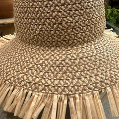 Sombrero Genuino de Diseñador Eric Javits NY - Tiki Bucket - Color Peanut.