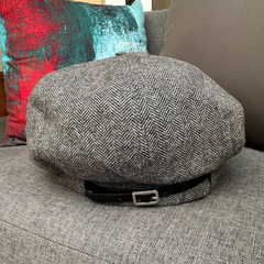 Sombrero Genuino de Diseñador Eric Javits NY - Tweed Beret - Color Black Mix.