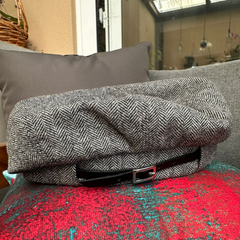 Sombrero Genuino de Diseñador Eric Javits NY - Tweed Beret - Color Black Mix.