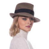 Sombrero Genuino de Diseñador Eric Javits NY - Velour Classic - Color Mink.