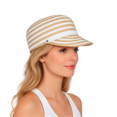 Sombrero Genuino de Diseñador Eric Javits NY - Dame Cap - Color White Mix.