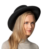 Sombrero Genuino de Diseñador Eric Javits NY - Wool Planter - Color negro.