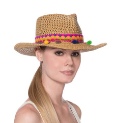 Sombrero Genuino de Diseñador Eric Javits NY - Sunny - Color Natural Mix.