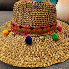 Sombrero Genuino de Diseñador Eric Javits NY - Sunny - Color Natural Mix.
