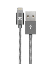 Klip Xtreme - Cable lightning, Trenzado, Color plata