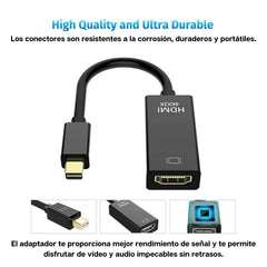 Adaptador Mini DisplayPort a HDMI, Paquete de 2 (compatible con Thunderbolt) MacBook Pro, MacBook Air, Mac Mini - Cable chapado en oro para