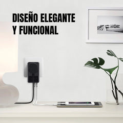 Tomacorriente AUKEY PowerHub Mini con 2 Salidas AC y 4 Puertos USB