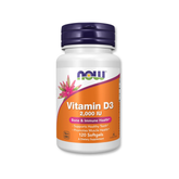 Vitamina D-3 2000 UI de Alta Potencia marca NOW Foods – 120 Cápsulas Blandas. Suplemento de Vitamina D.
