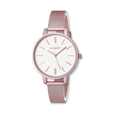 Reloj de Pulsera Color Rosa Metalico de cuarzo - marca Kimomt. Reloj para dama, brazalete de malla.