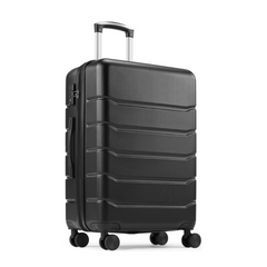 Equipaje para viajes con rodos, Maleta con ruedas rígidas con cerradura TSA. Equipaje ligero expandible con ruedas giratorias. Color Negro. Equipaje de 28 pulgadas.